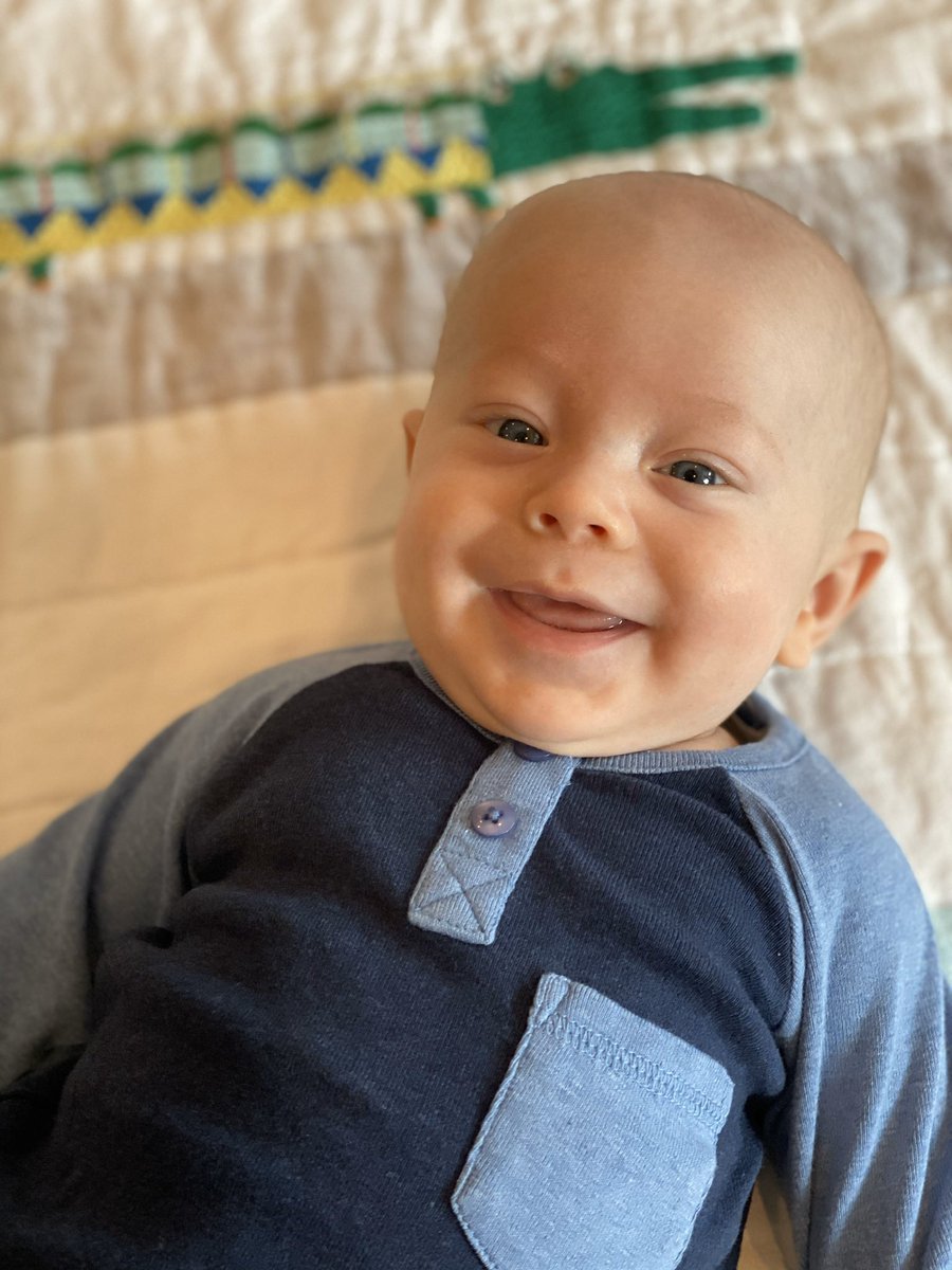 3 months old ..... Bald, double chin, and getting cuter by the day!!!! 😍