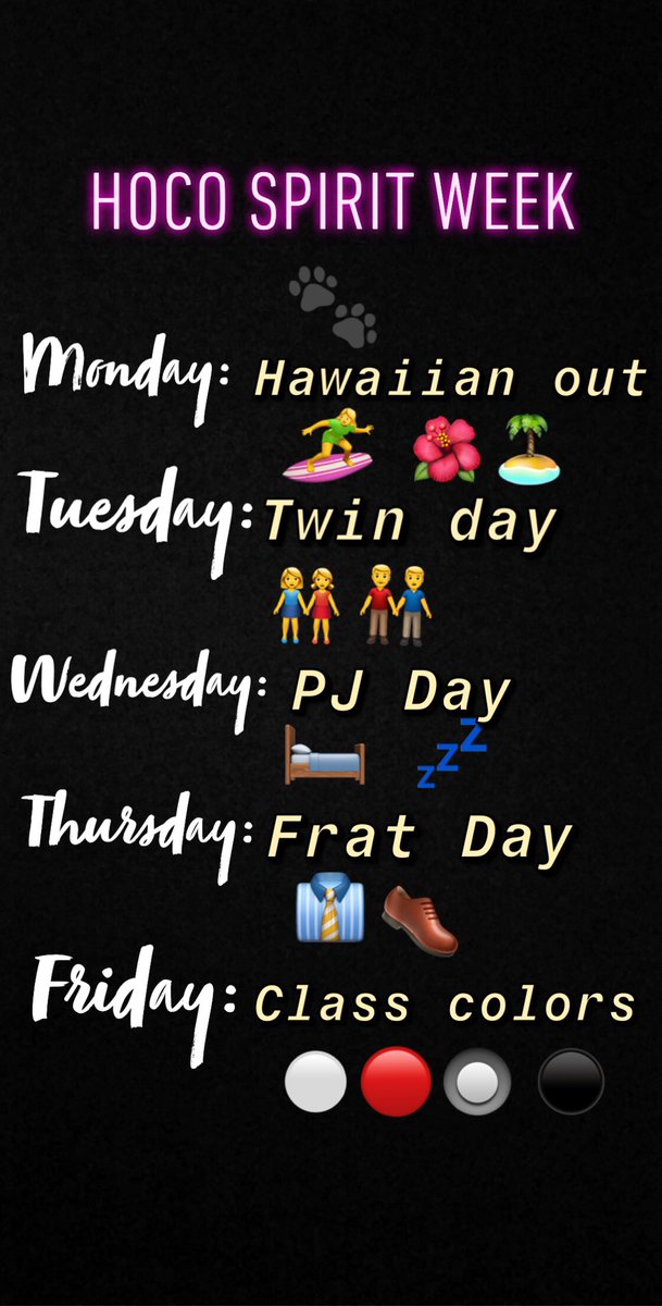 Genniemoore1234's tweet image. NEXT WEEK IS HOCO WEEK!! 🎉