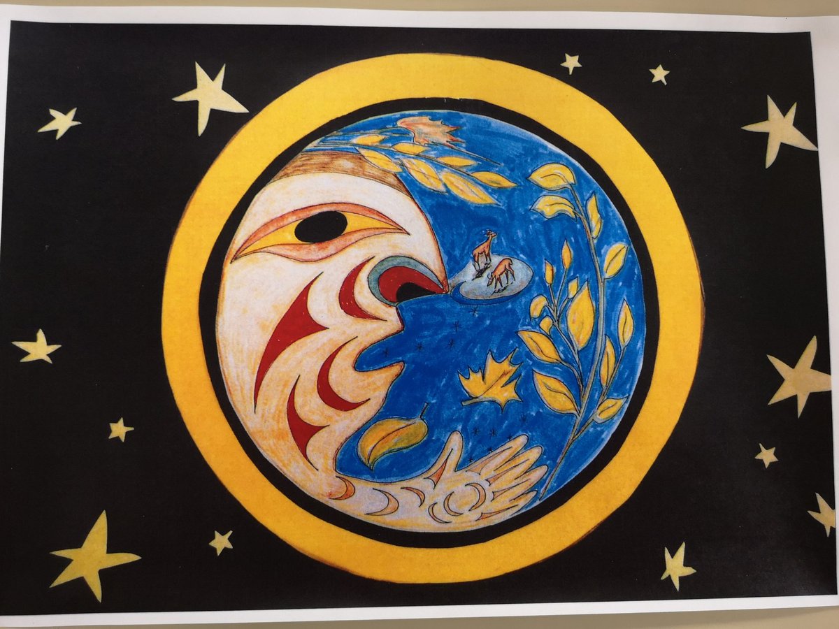 shermacrae's tweet photo. Oct27 is the new moon, this marks the start of PEKELÁNEW̱ in the Saanich Moons. The moon that turns the leaves white. I love the moon cards in the kit by Earl Claxton, art by John Elliott. Make sure you tag #sd63 so we can see the learning in your classes.#saanichmoons #W̱ŚANEĆ https://t.co/k7BDRVMmEi
