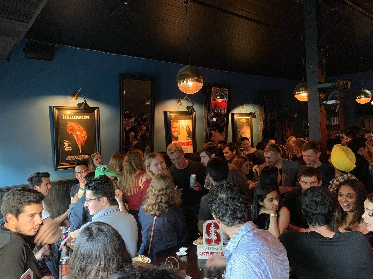 Prices go up slightly after tonight! Our annual young alumni party 🎉 is this Saturday 10/19 at 3:00pm! Boos 👻 &amp; Booze🍸day ☀️party 🎊 for recent grads (ayyy 2019!) and young alums. Tickets 🎟 here➡️ stanford.io/2SOqky4
