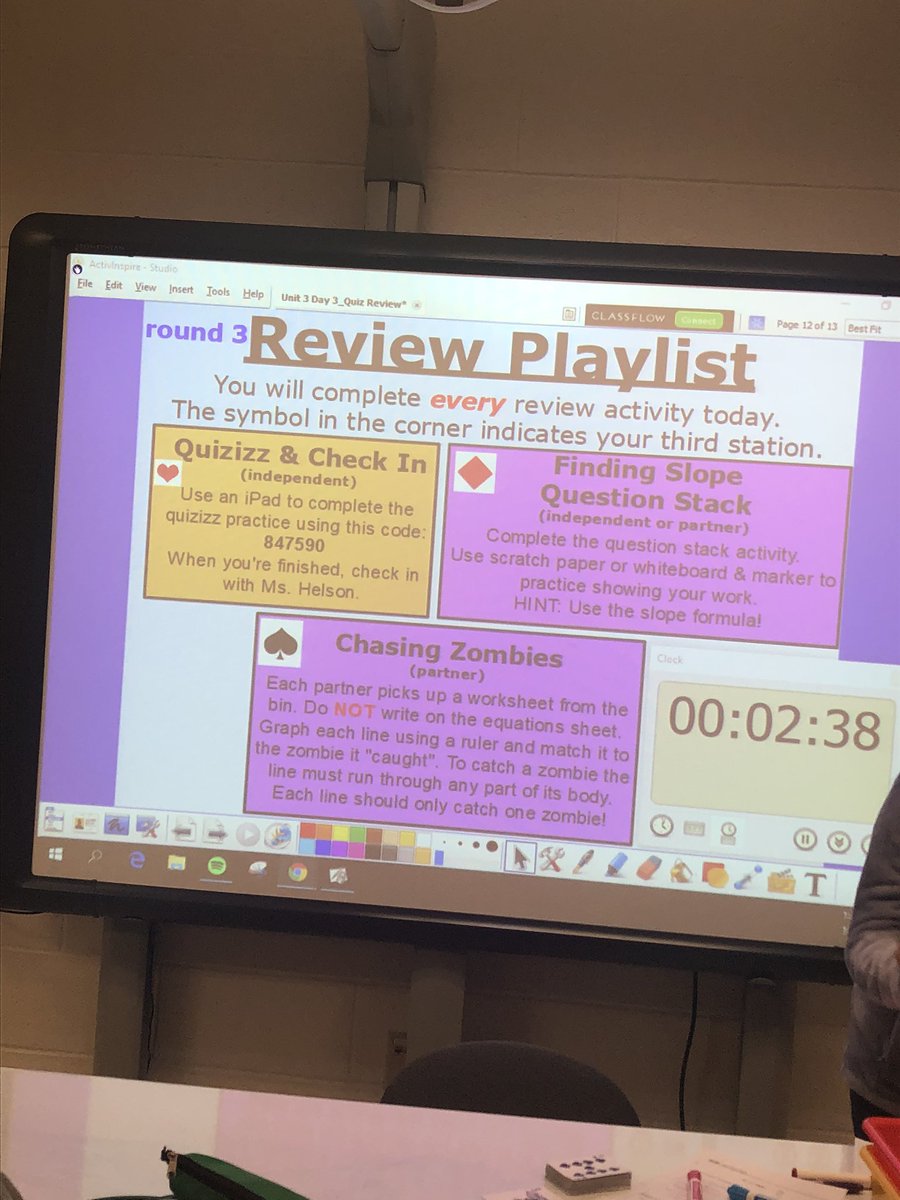 KJoliverWMM's tweet photo. Utilizing timers, visibly random grouping, stations, collaborative self checking, formatives &amp; small group checkins, &amp; fun independent review that gets students excited to catch zombies! @Ms_Hteachesmath knocked it #mathworkshop out of the park today! @JML_MS_Official @LCPS_Math https://t.co/BrBDrQ0lv3