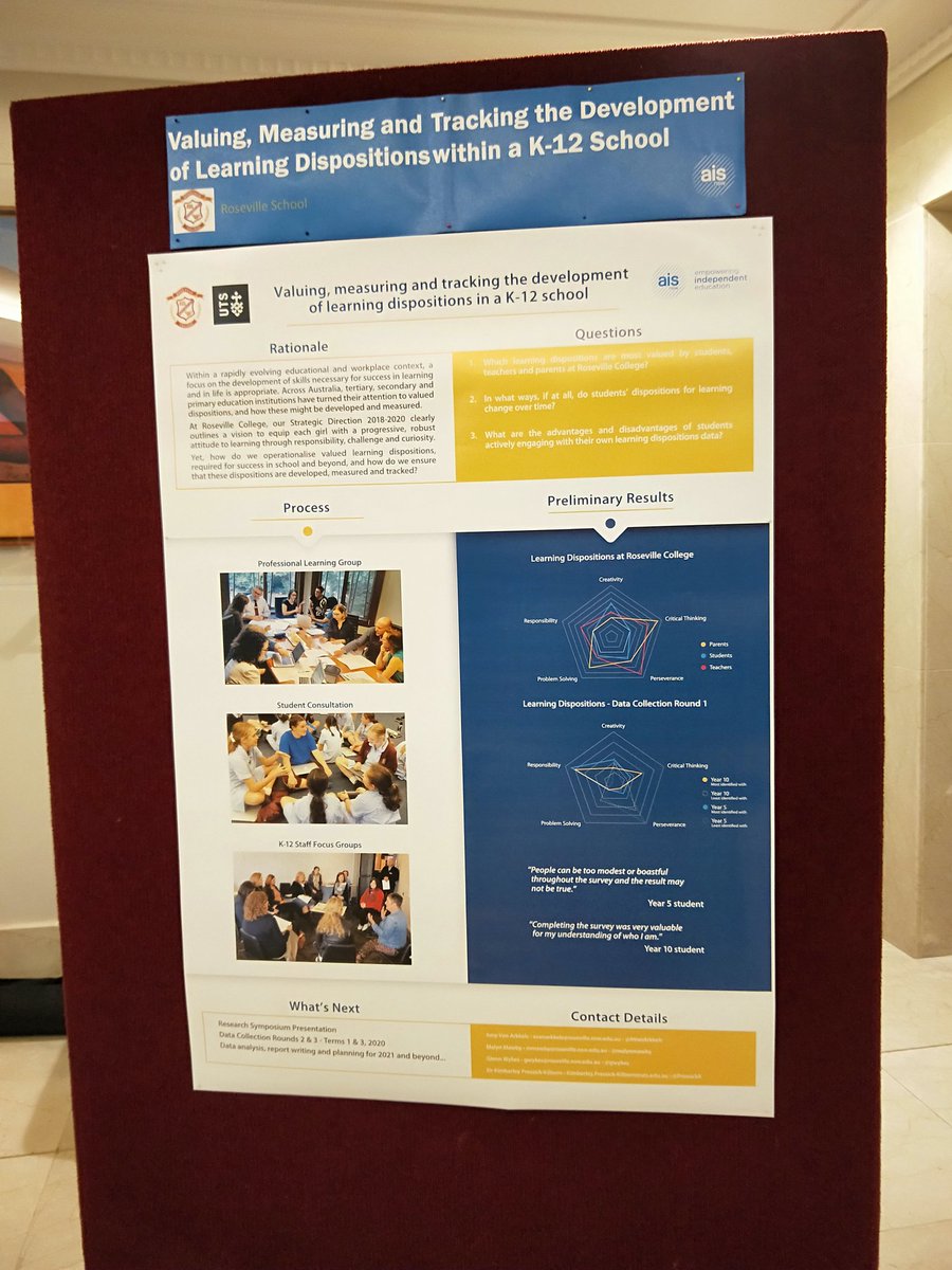 #AISERS19 so glad to be here and share part of our research on valuing,  measuring and tracking learning dispositions -exploratory and participatory approach stretch me! <a href="/AVanArkkels/">Amy Van Arkkels</a> <a href="/gwykes/">Glenn Wykes</a> <a href="/PressickK/">Dr Kimberley Pressick-Kilborn</a> <a href="/RosevilleRC/">Roseville College</a>