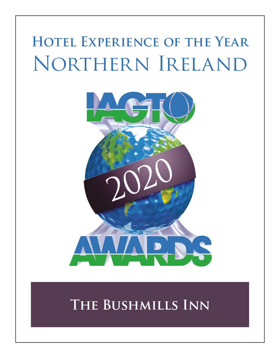 BushmillsInn's tweet photo. We are absolutely thrilled to have been named #HotelExperienceoftheYear for #NorthernIreland at this year’s @IAGTO awards! What an amazing accolade for all our team @CastlerockGC @royalportrush @PortstewartGC @RiceLeanne @bertmackay1 @NITouristBoard @DiscoverNI #nimadeforgolf 🏌️‍♂️ https://t.co/MI2S2IHeFA