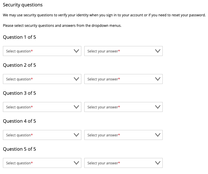 The worse part of a signup — it's fillup "security" questions/answers. What the heck do you think it's secured? I never restored my password in this way. It's the most distracted and awful part of any UI form! All TEN fields are mandatory!