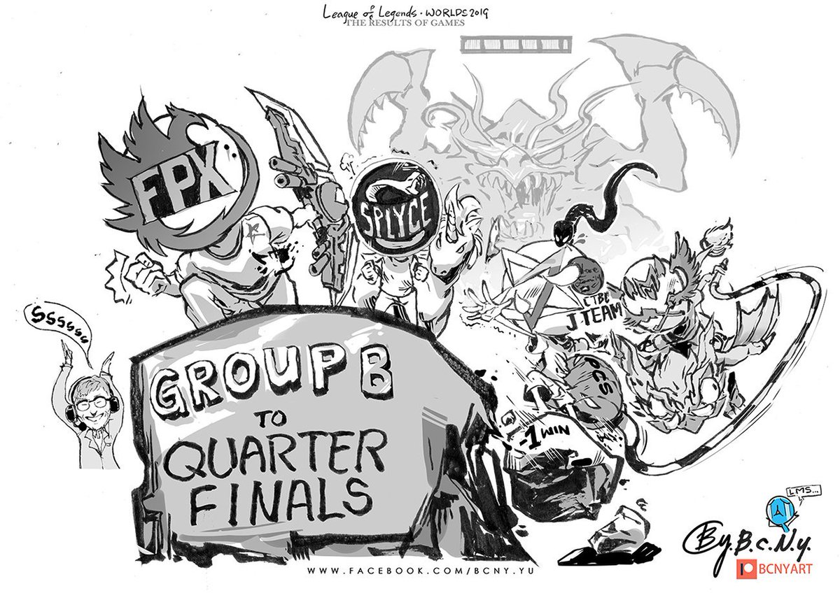 {The Result of Group B} 
Awesome FPX and Splyce, sad LMS and Jteam :( 
#LoL #worlds2 #Splyce #FPX #Gam #JTeam #vedius
Welcome to visit my facebook to see my whole description for the work:
https://t.co/oPuuqLhr1l 
