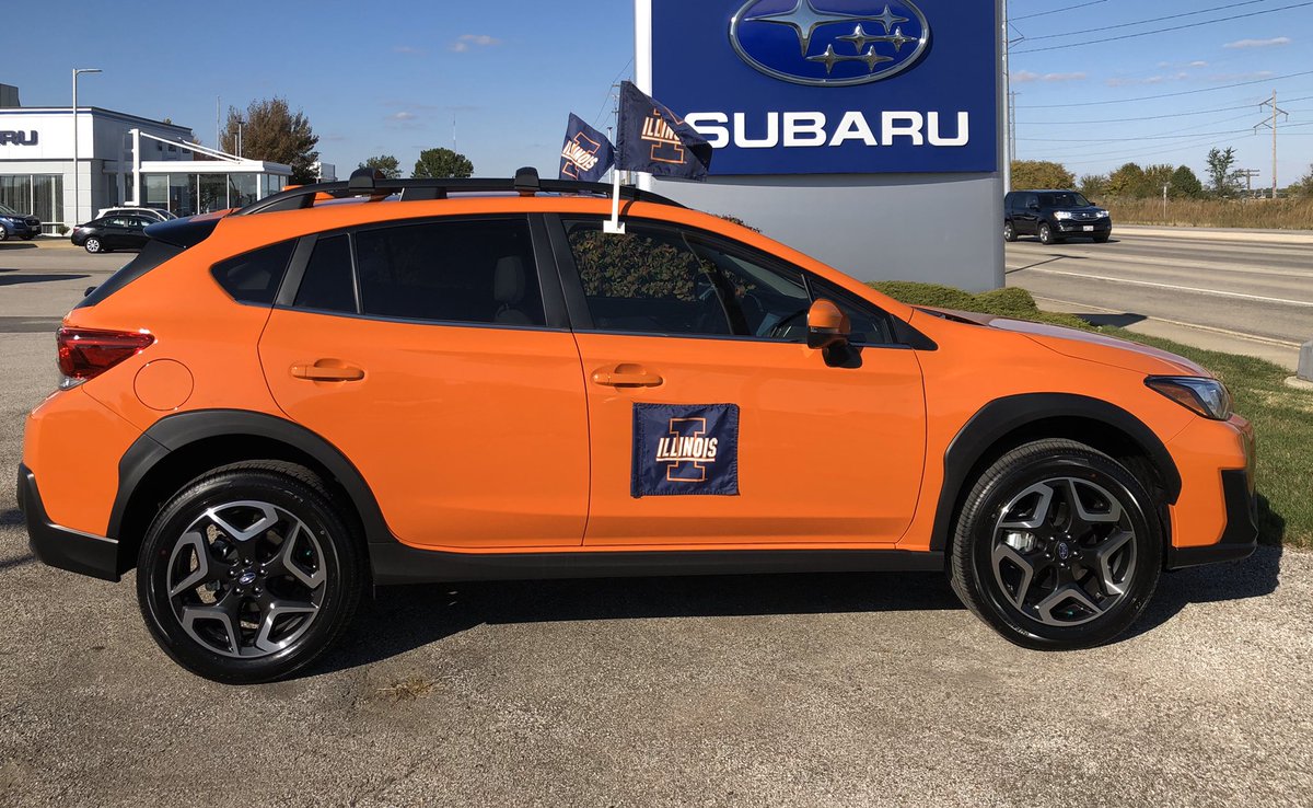 SubaruCary's tweet photo. We’ve got the orange you bring the blue. Come home for Homecoming in your new Subaru. #subarucrosstrek #subaruofchampaign https://t.co/q7rxKbgEgt