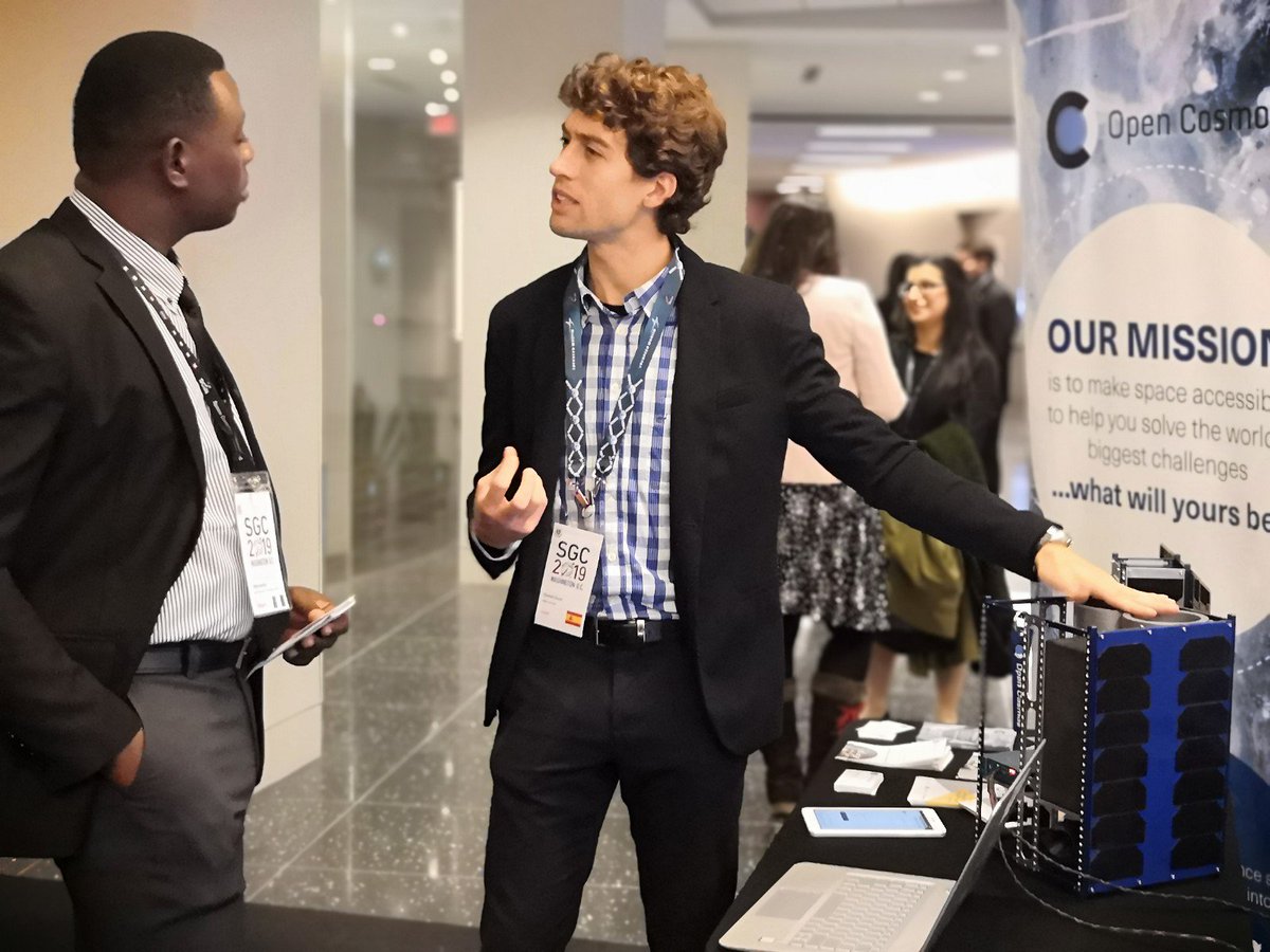 danisors's tweet photo. Today we brought some hardware at the #SGW2019 to empower the @SGAC delegates from 50+ countries to develop the applications of tomorrow with @Open_Cosmos 🚀🛰 #AimHighGoBeyond https://t.co/2RVkldvnLf