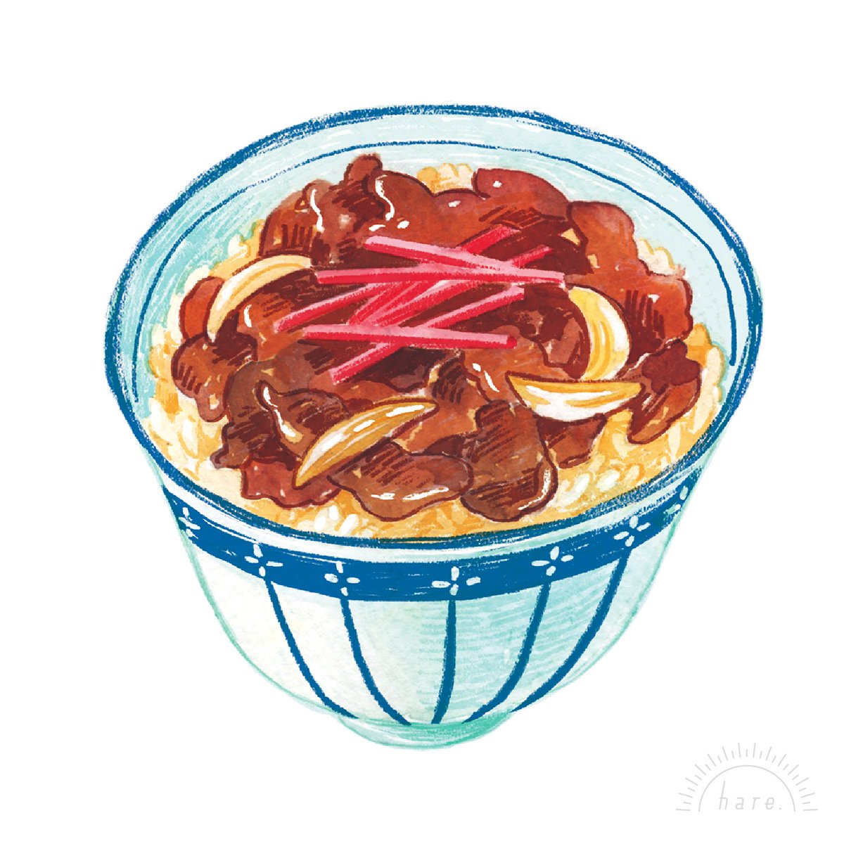 おくちはる イラスト デザインする人 בטוויטר 牛丼 ツヤテリな玉ねぎとお肉の上に紅ショウガたっぷりがまた美味しい 残業で夜遅くなったりすると食べたくなる 牛丼 食べ物 食べ物イラスト 丼 フードイラスト Illustration Foodillustration 紅ショウガ