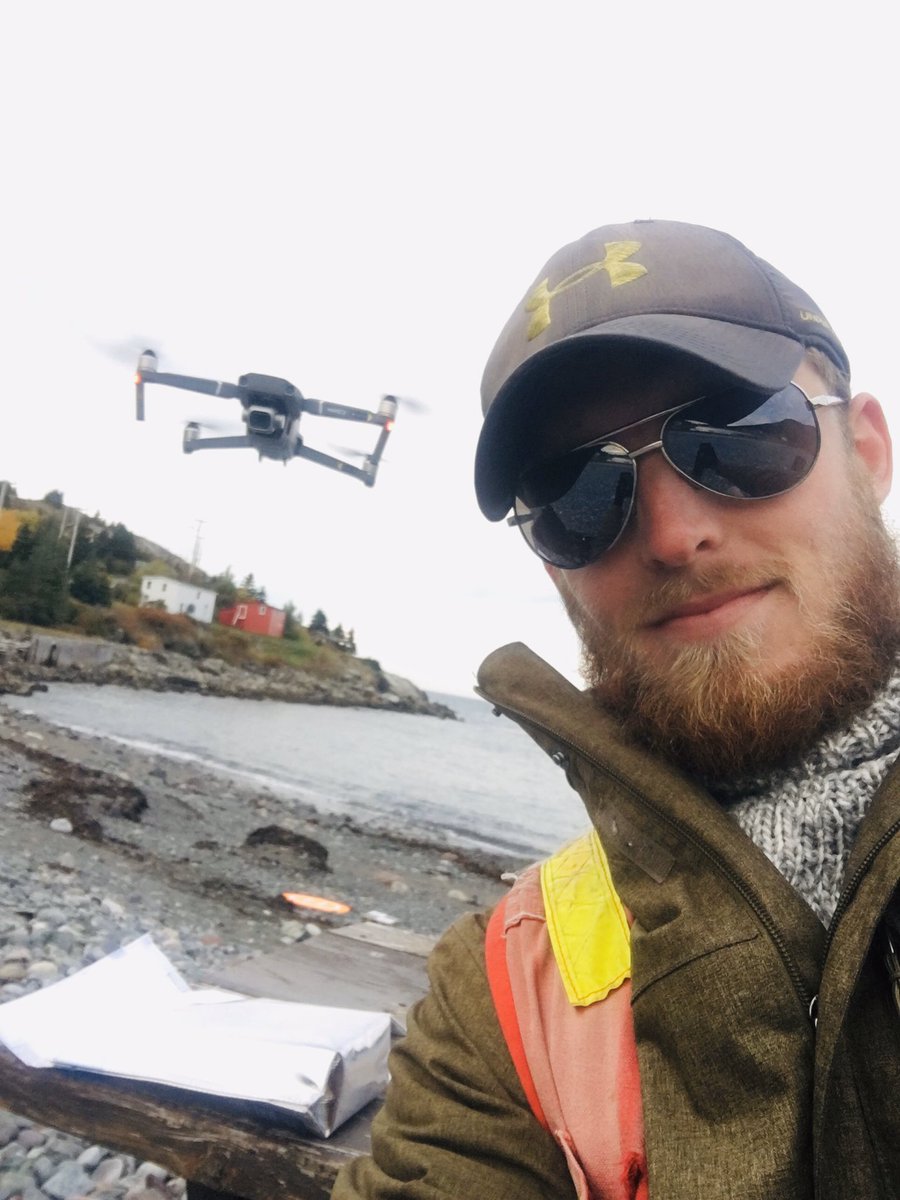 TilleyB6's tweet photo. What do MUN Geographers do on beautiful October days? Go in the field of course! #coastalmapping #dronelife #outofoffice https://t.co/djUTyDdz6A