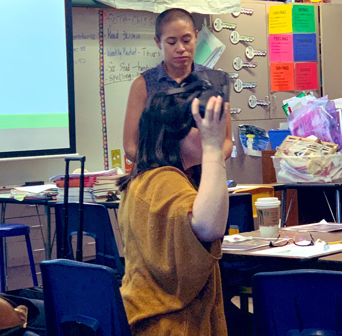 DHSoto's tweet photo. Trainers from @csuf leading #LHCSD educators through #VR and #AR training. exploring the ocean floor, visiting museums, and chasing dinosaurs utilizing @GoogleForEdu #Expeditions. https://t.co/JUUXrnT595
