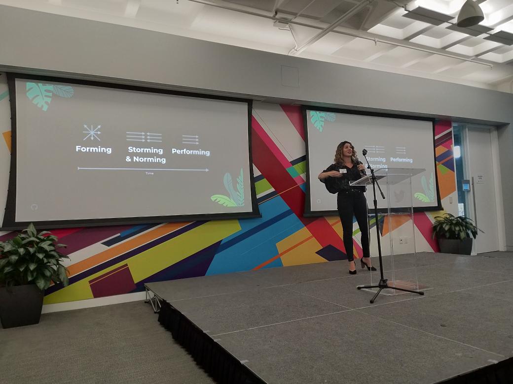 sasa's tweet image. GitHub manager-squads structure their discussions around the Forum peer-to-peer coaching framework. Moving from Forming to Storming and Norming. #TechKnowCon