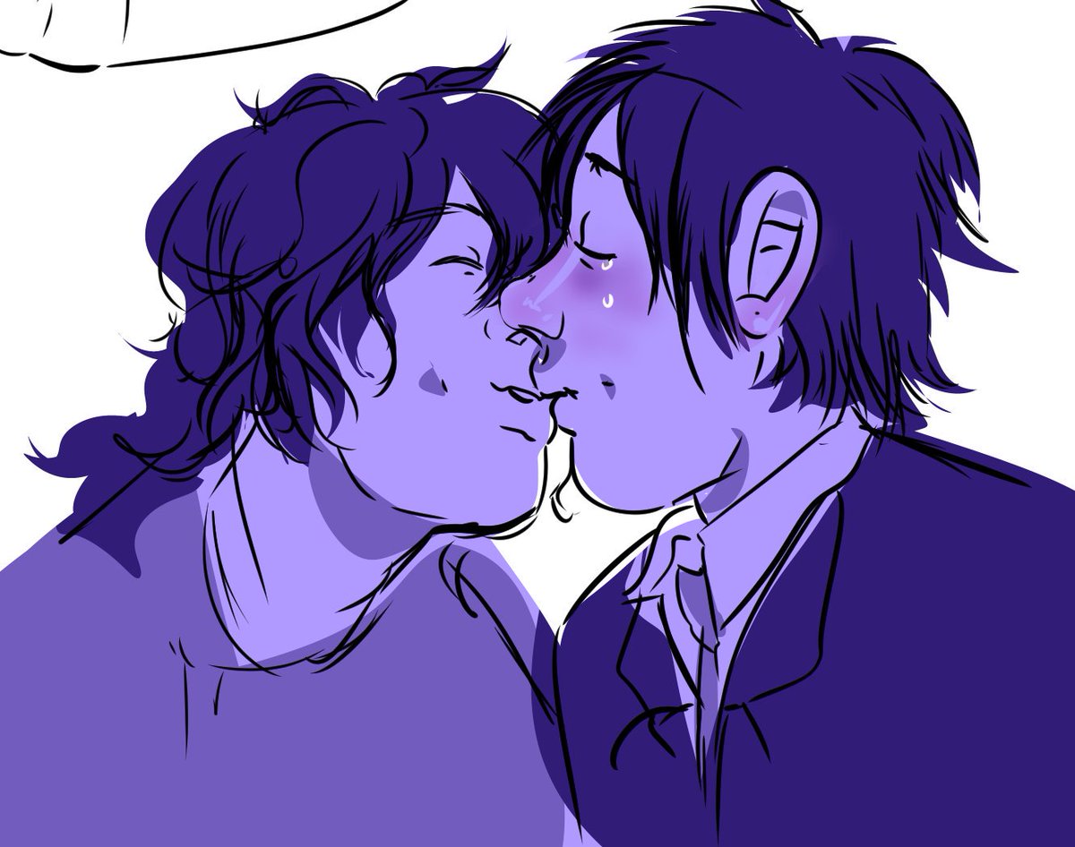 I cheated and tossed colors on an old doodle - arata kagami and souji tendou ( dont be fooled tendo isnt this nice!!)
