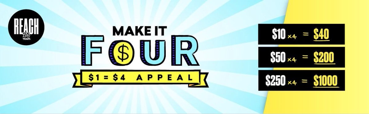 HolmanWebb's tweet photo. Holman Webb is proud support the incredible work being undertaken by @wearereach.
Right now, #ReachFoundation is pushing its #MakeItFour campaign - and for the next 1.5 hours, every dollar donated to Reach gets multiplied by four!
https://t.co/D54VK360Dj
#HolmanWebb https://t.co/Lwr0JOCUbw