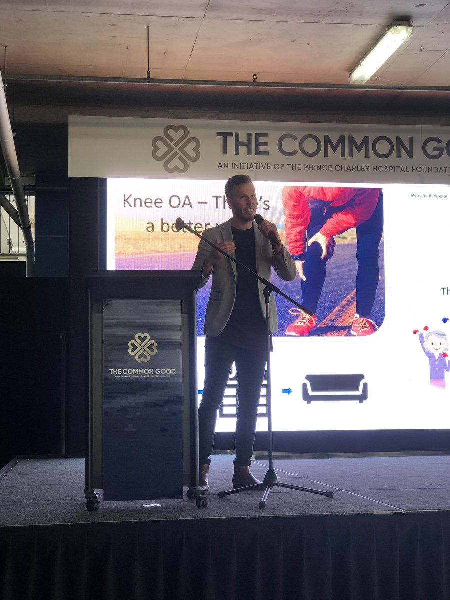 TheCommonGoodAU's tweet photo. Finalist Caleb Gray on a review of patient and service delivery outcomes for people managed conservatively for Knee Osteoarthritis: Research translated into practice. #HourOfPower #MedicalResearch #CharliesWeek https://t.co/QANSWgC8Hy
