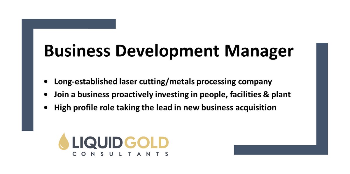 We are excited to be recruiting for a BDM to focus on new business acquisition, for a long-established, family-owned, laser cutting/metals processing company.

Click on lnkd.in/fVe99dv to learn more and apply, or call us on 0407 977 670 for a confidential discussion.