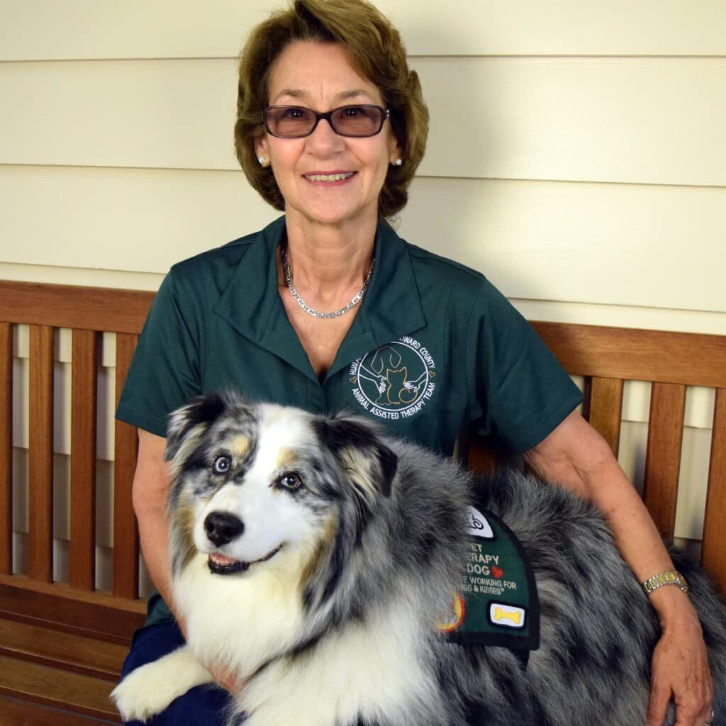Bella and Ms. Ilene enjoy reading with the students <a href="/sunsetlakeselem/">Sunset Lakes Elem</a> #BCPSReads