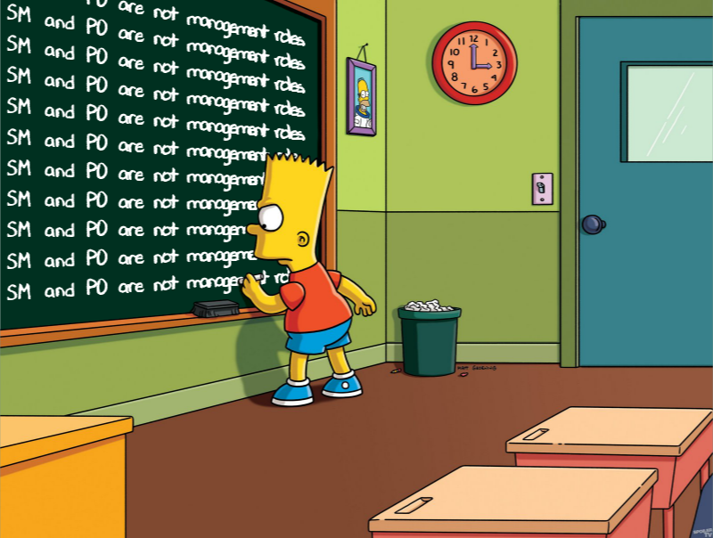 allenholub's tweet image. The SM and PO are not management roles. (Repeat until it sinks in.)