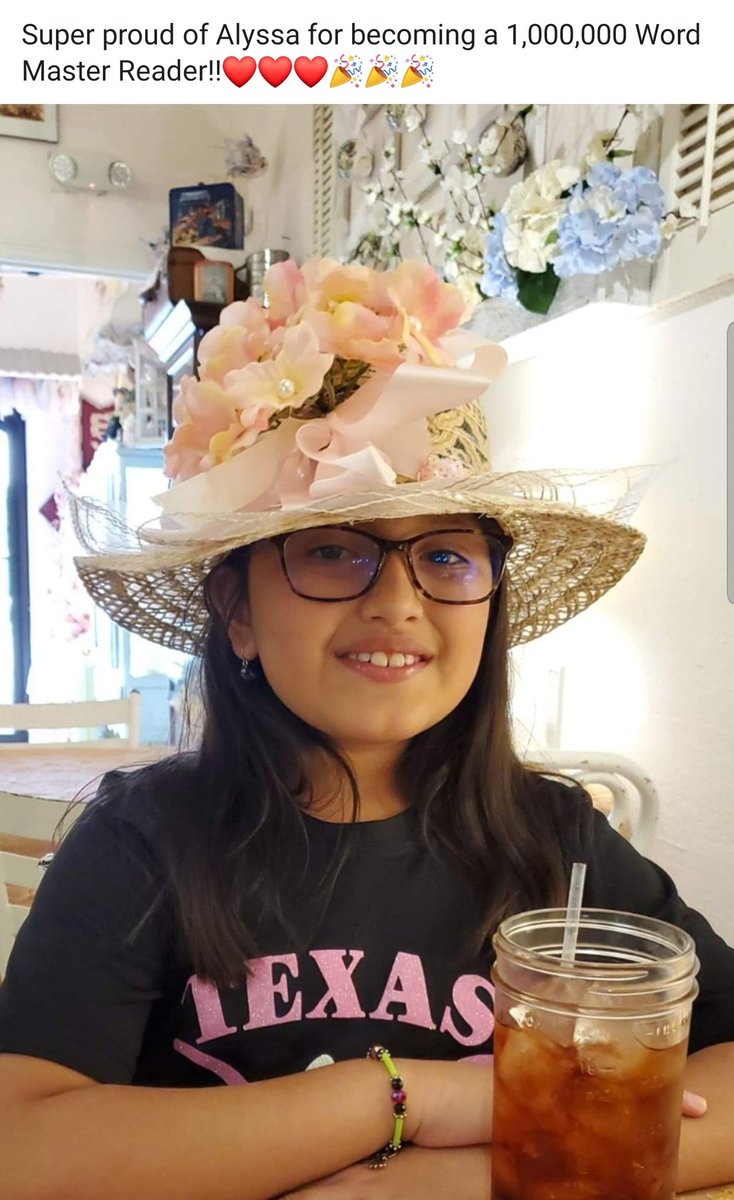 So proud of my baby for becoming the first million word reader at Memorial Elementary @ Weslaco.