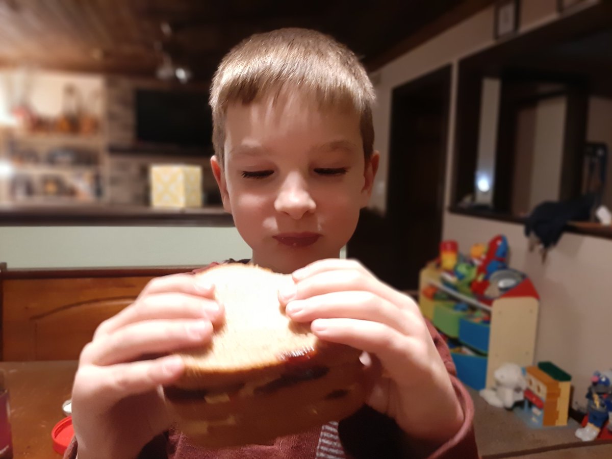 Also_a_Lisa's tweet photo. Elijah's "quadruple decker PB&amp;J"! Ralph would LOVE this! #OSOBAboite https://t.co/tJVSpCZQmW
