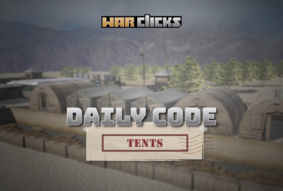 WarClicksGame's tweet photo. Did you optimize the production of the tents in Boot camp today? #StayStrong #CollectRewards
Today's code for reward is: TENTS https://t.co/DYnnqefiVB