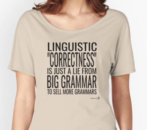T-shirt saying LINGUISTIC
