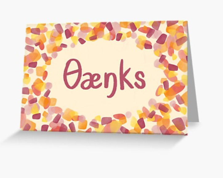Greeting card saying