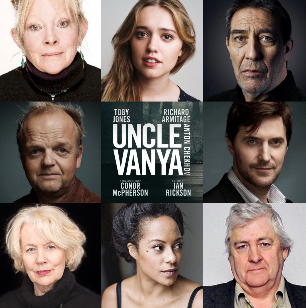 The whole cast for @unclevanyaplay!! #UncleVanya #RichardArmitage #TobyJones #AaimeeLouWood #RosalindEleazar #CiaranHinds #PeterWight #DearbhlaMolloy #AnnaCalderMarshall