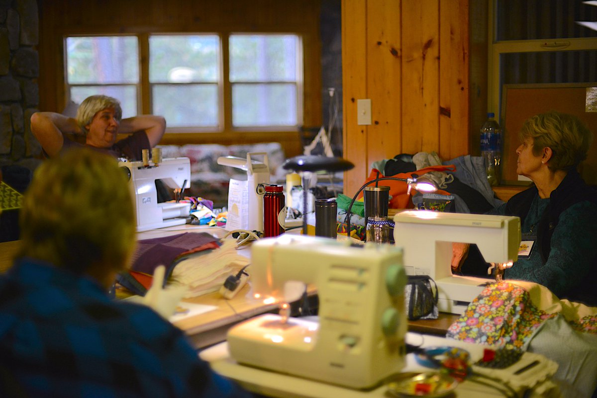 Lutherhaven's tweet photo. Fall Cut, Crop &amp; Quilt is happening right now at Camp Lutherhaven! Friends, fellowship, and crafting. ✂️🧶🧵 https://t.co/wtoh893Ozh