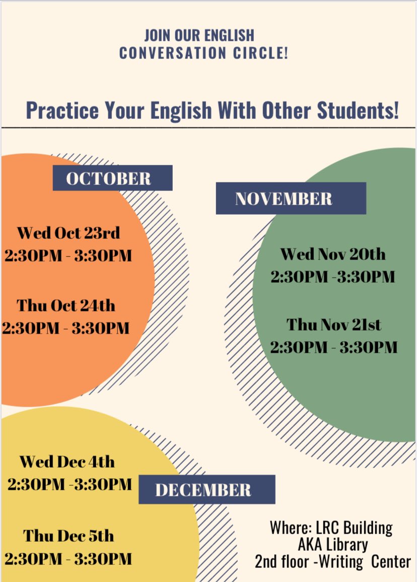 Great opportunity to practice conversation skills!