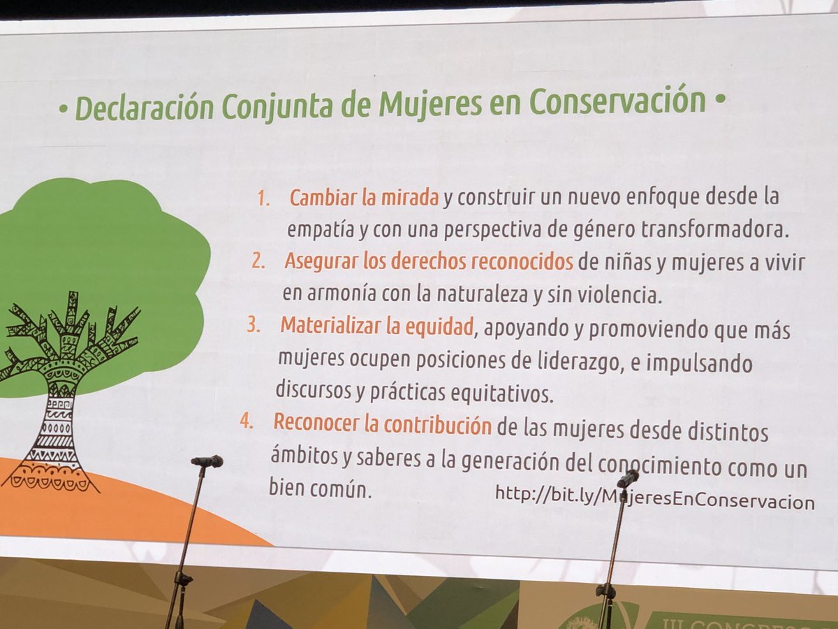FabiolaMunozD's tweet image. Declaración Conjunta de Mujeres en Conservación!  1.Cambiar la mirada 2.Asegurar los derechos reconocidos 3.Materializar la Equidad 4.Reconocer la contribución desde el MINAM estamos comprometidas con ella! El Perú Primero! ⁦@MinamPeru⁩ ⁦@pcmperu⁩ #IIICAPLAC