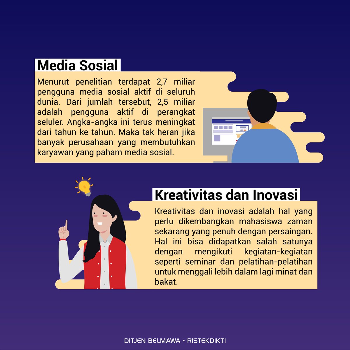 Kemdiktisaintek's tweet image. Halo #SobatBelmawa!
Persaingan dunia kerja semakin ketat sejak Era Masyarakat Ekonomi ASEAN (MEA) tahun 2015 sehingga perlu adanya persiapan mengenai skill yang perlu dikembangkan sejak masih menjadi mahasiswa. 
#Ristekdikti #Belmawa
