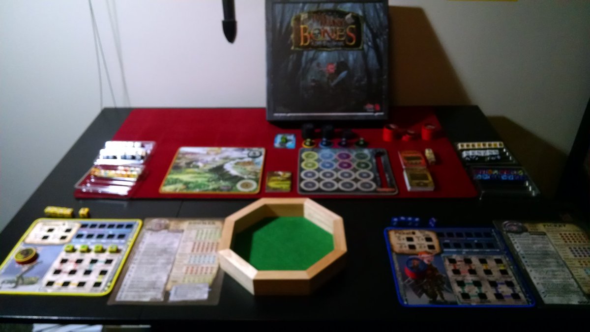 FookesJ's tweet photo. Training with Too Many Bones.  I love these components. Play more boardgames. https://t.co/bot9V6cZOK