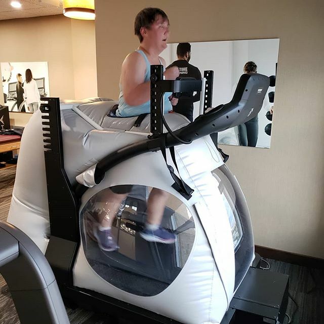 mldiefenbach's tweet photo. I got to train on the low gravity treadmill today. I was able to do 3 miles at an average of 13 minute/mile. It was fun. #rundisney #dopeychallenge #dopeychallenge2020 #dopeychallengetraining #dopeytraining #wdwmarathon #wdwmarathontraining #rundisneytra… https://t.co/0geZZStAkX https://t.co/eqErOiWFqy