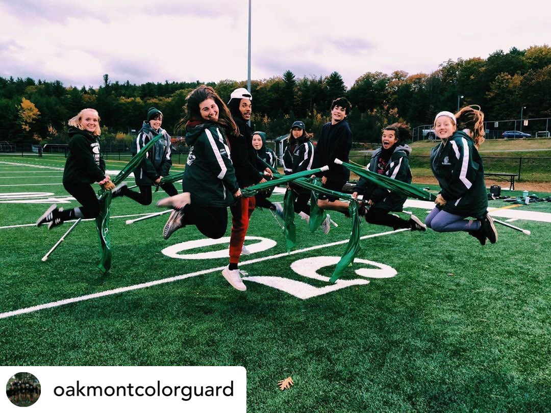 Our banners DO kinda look like some Harry Potter business..⁣
⁣
Repost @oakmontcolorguard (IG): 

“this account is back!!! dont forget ur blue on saturday!!!”⁣
⁣⁣⁣⁣
#marchingband #thejoust #withpride #gethype