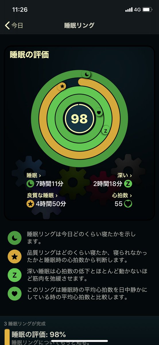 Tualatrix Twitter ನಲ ಲ 昨晚戴着apple Watch 睡觉 消耗了15 的电量 这是autosleep 检测出来的睡眠 质量 深度睡眠太少