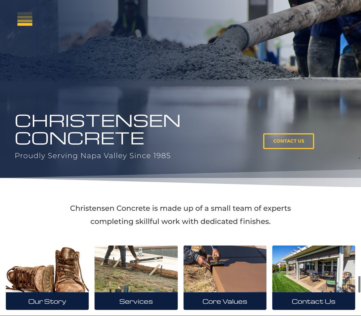 tierneydavid's tweet photo. Recently launched a beautiful one page website for a local Concrete Company. Check it out at https://t.co/SpFoUynLOD https://t.co/znSMwgy7qN