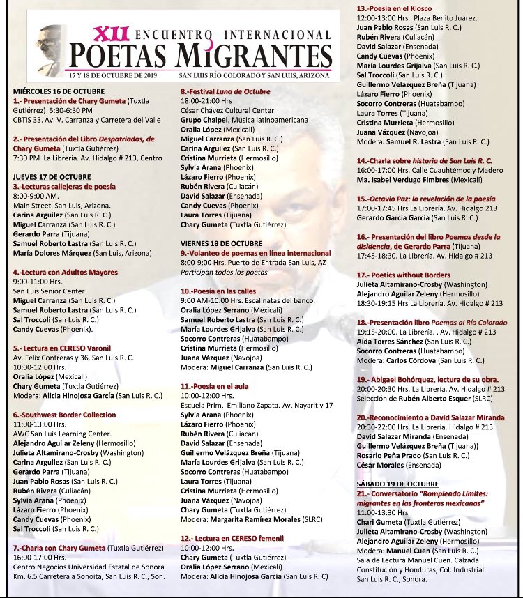 SaraAmaniPhD's tweet photo. What a great way to wrap up a busy week at the third annual presentation of Poetas Migrantes! Thanks #AZWestern for bringing such a vibrant cultural event to San Luis Campus! https://t.co/qhwTVIdN6B