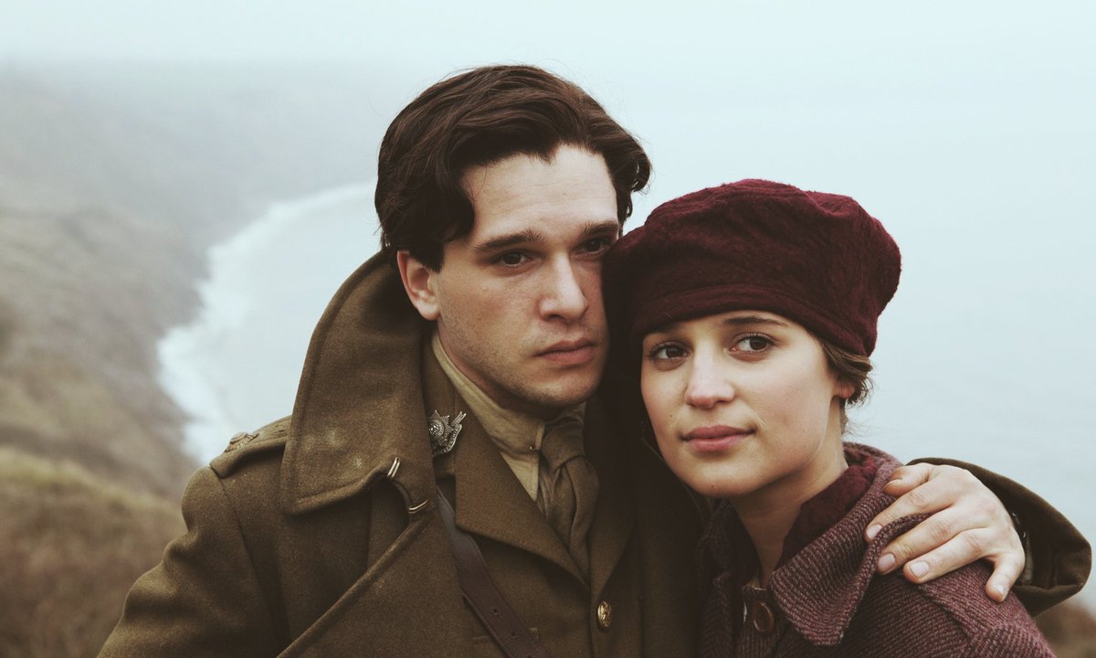 🎥 Kit Harington as Roland Leighton and Alicia Vikander as Vera Brittain in 2014 British drama film 'Testament of Youth'