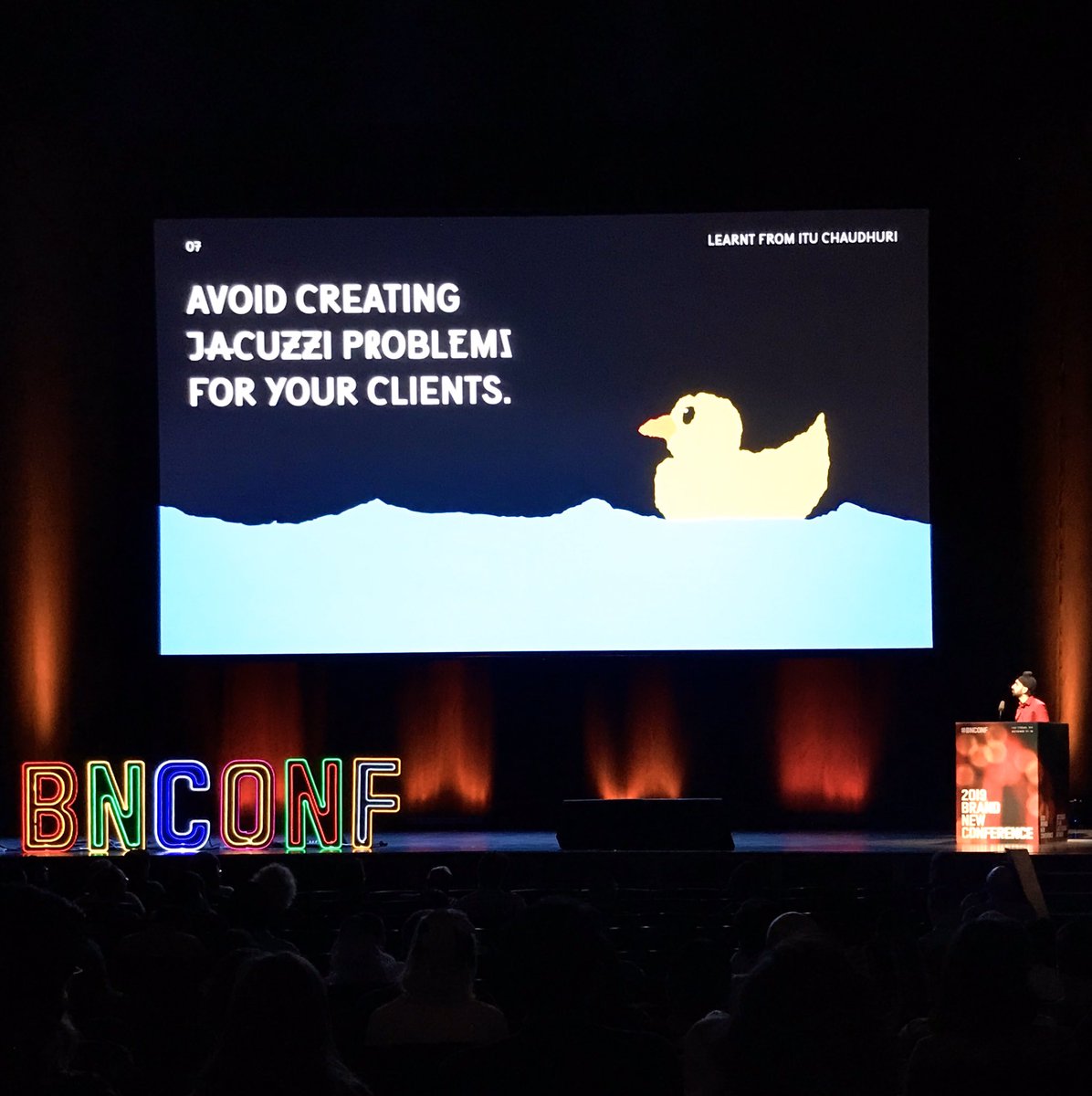 Hand-spun wisdom and tons of amazing work from <a href="/TheKawalOberoi/">Kawal Oberoi</a> at today’s Brand New Conference. No jacuzzi problems! #BNConf