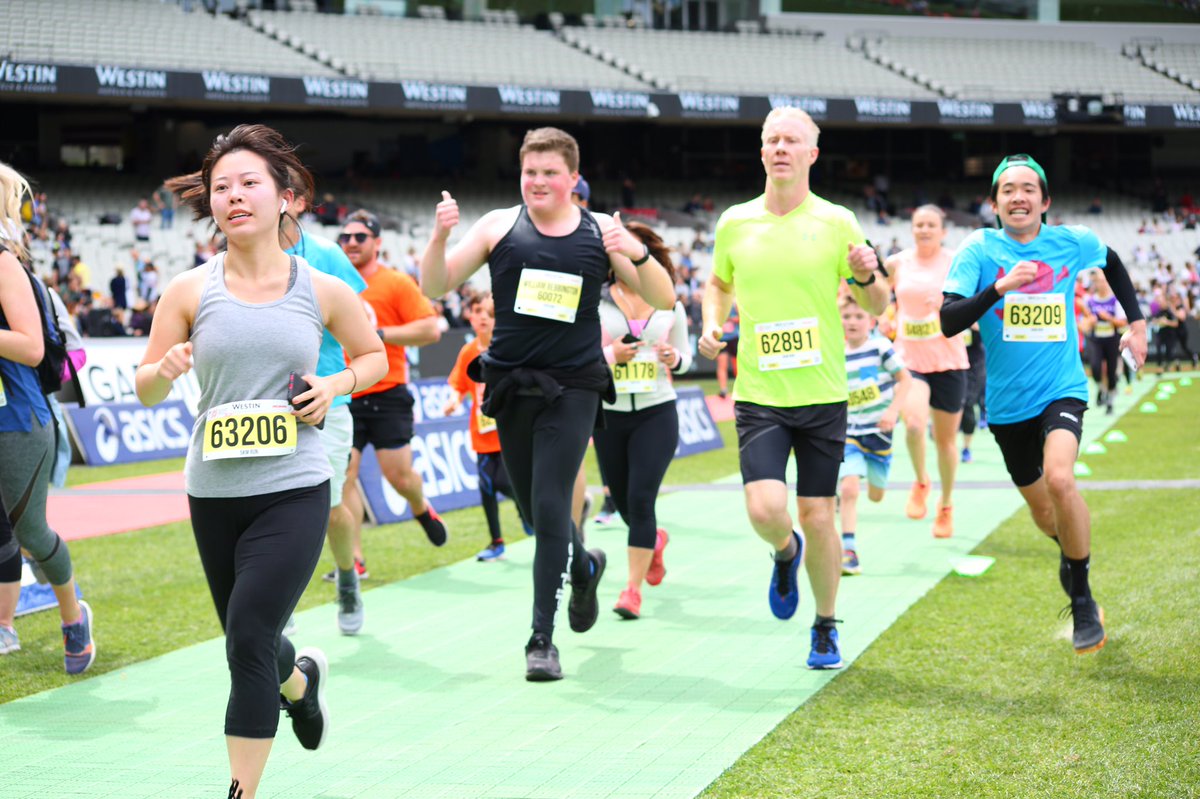 Along with a record crowd of 36,000, my son William and I ran in the <a href="/melbmara/">Melbourne Marathon Festival</a> festival on Sunday. Beautiful day, great to finish in the MCG
