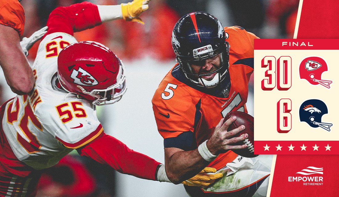Chiefs's tweet image. Final from Mile High!
#KCvsDEN