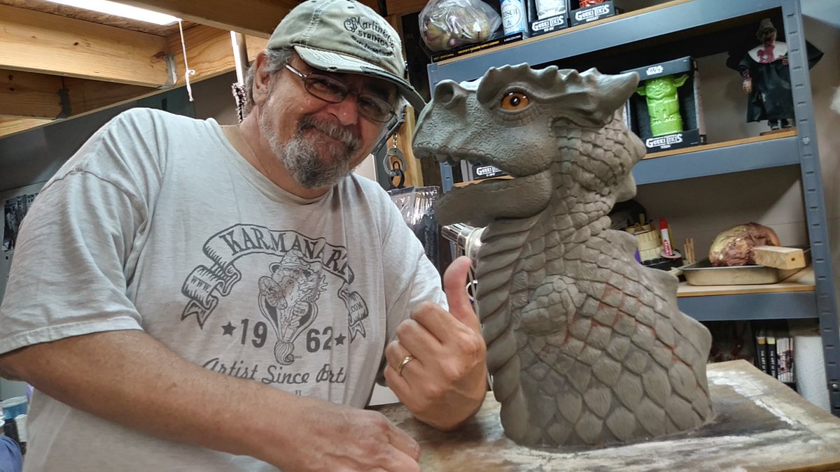 New dragon puppet in the works, sculpted by <a href="/KarmanArt/">Karman Fairless</a> Karmanart.