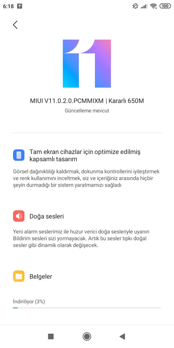 #MIUI11 güncellemesi #redmi7a cihazına gelmiştir. 
@Hwptr 
@shiftdeletenet 
@donanimhaber