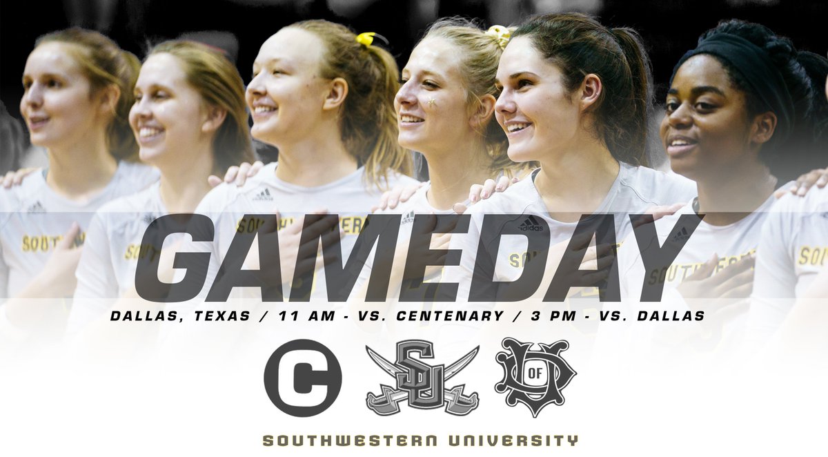 #GAMEDAY | <a href="/SUPiratesVB/">Southwestern VB</a>
🆚<a href="/GoCentenary/">Centenary Athletics</a>
⏰11:00 AM
🆚<a href="/UDallasSports/">UDallas Crusaders</a>
⏰ 3:00 PM  
📍Dallas, Texas
📊dallas.prestosports.com/sports/wvball/…