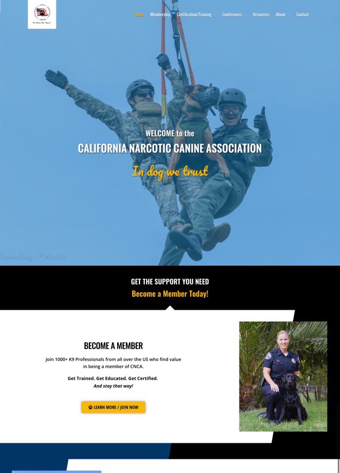 tierneydavid's tweet photo. And this a web design project for the complete redesign for the California Narcotic Canine Assoc. https://t.co/QBOgjHm1Li https://t.co/4fh9vZB5MH