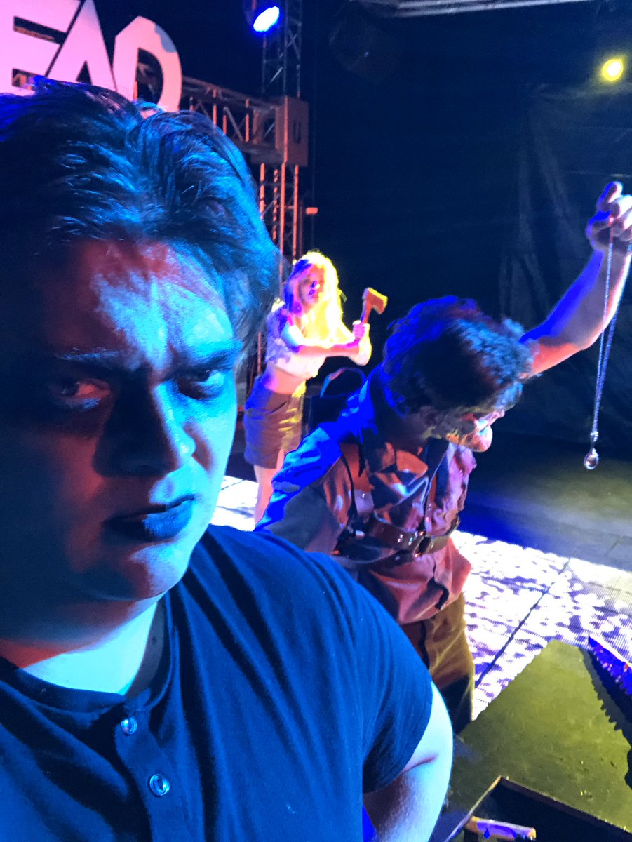 TylerParanoia's tweet photo. My face when I realize you haven’t seen @evildeadhd yet. Seriously, get our tickets before we go back to hell! #evildead #evilddeadhd #evildeadthemusical #theatre #tour #vegas https://t.co/PPvNx9u0mU