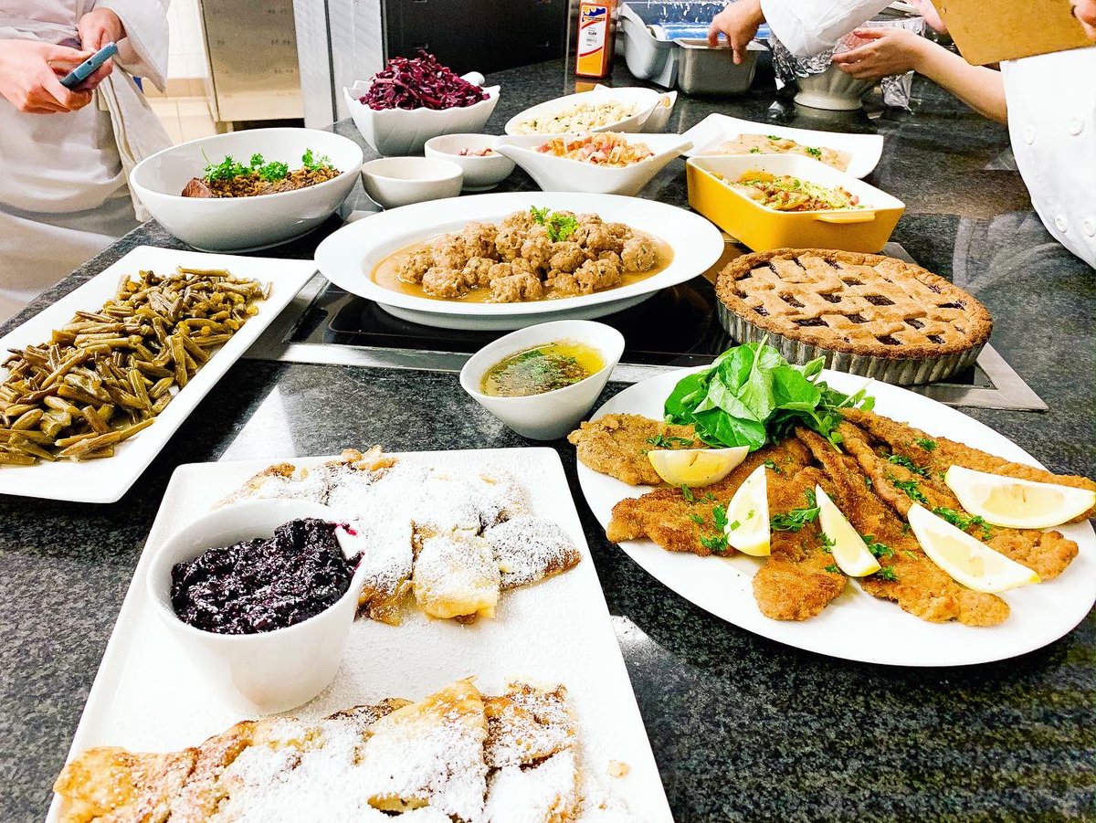 Taste of Germany, Austria and Switzerland 🇩🇪🇨🇭🇦🇹 made in today’s class! Delicious! #nait #naitculinary #naitculinaryarts #germancuisine #swisscuisine #austriancuisine #internationalcuisine #yegfood
