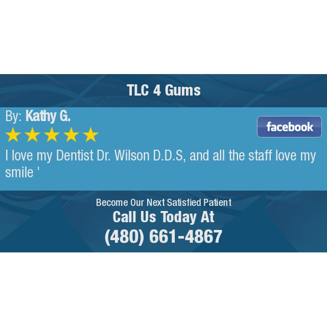 TLC4Gums1's tweet image. 5 Star: Kathy G. "I love my Dentist  Dr. Wilson D.D.S, and all the staff love my smile  '" bit.ly/2n4iYdd