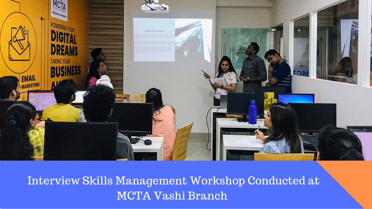 MCTAMUMBAI's tweet photo. Interview Skill Management Workshop at our #Vashi #MCTA center. 

For more details please visit: https://t.co/uGTsS2cytA or call 9821899890

#DigitalMarketingCourses #DigitalMarketingTraining #DigitalMarketingTrainingInstitute #DigitalMarketingInstitute #LearnDigitalMarketing https://t.co/EMS1qOaK5l
