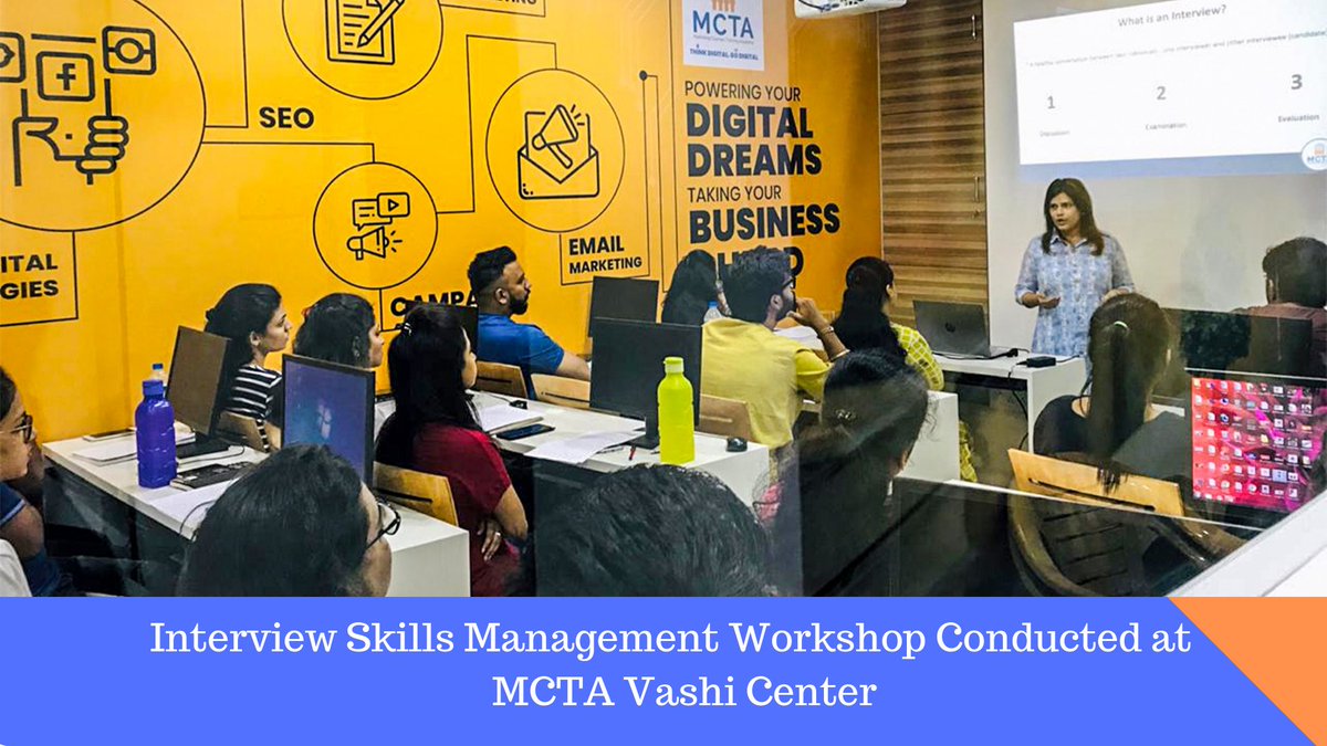 MCTAMUMBAI's tweet photo. Interview Skill Management Workshop at our #Vashi #MCTA center. 

For more details please visit: https://t.co/uGTsS2cytA or call 9821899890

#DigitalMarketingCourses #DigitalMarketingTraining #DigitalMarketingTrainingInstitute #DigitalMarketingInstitute #LearnDigitalMarketing https://t.co/EMS1qOaK5l